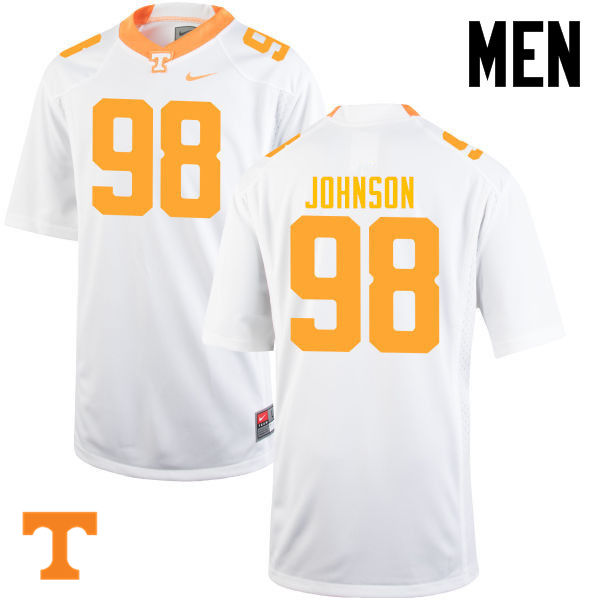 Men #98 Alexis Johnson Tennessee Volunteers College Football Jerseys-White